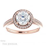 Round Cut Forever One Moissanite Engagement Ring #GTJ1225-round-fo-r
