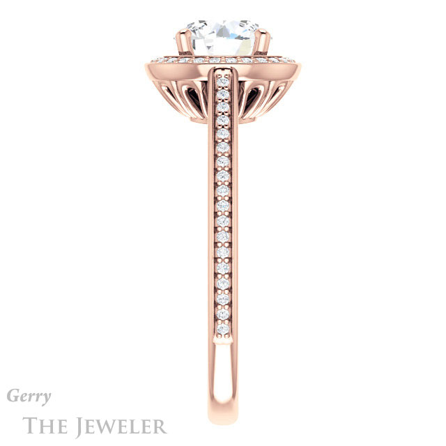 Round Cut Forever One Moissanite Engagement Ring #GTJ1225-round-fo-r
