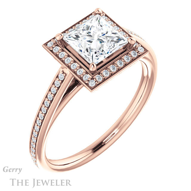 Princess Cut Forever One Moissanite Engagement Ring #GTJ1225-square-fo-r