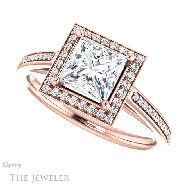 Princess Cut Forever One Moissanite Engagement Ring #GTJ1225-square-fo-r