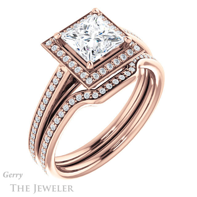Princess Cut Forever One Moissanite Engagement Ring #GTJ1225-square-fo-r