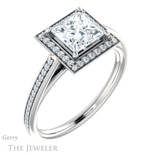 Princess Cut Forever One Moissanite Engagement Ring #GTJ1225-square-fo-w