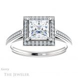 Princess Cut Forever One Moissanite Engagement Ring #GTJ1225-square-fo-w