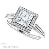 Princess Cut Forever One Moissanite Engagement Ring #GTJ1225-square-fo-w