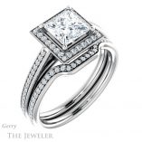 Princess Cut Forever One Moissanite Engagement Ring #GTJ1225-square-fo-w