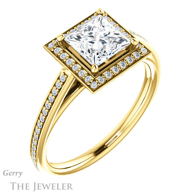 Princess Cut Forever One Moissanite Engagement Ring #GTJ1225-square-fo-y