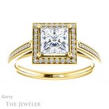 Princess Cut Forever One Moissanite Engagement Ring #GTJ1225-square-fo-y