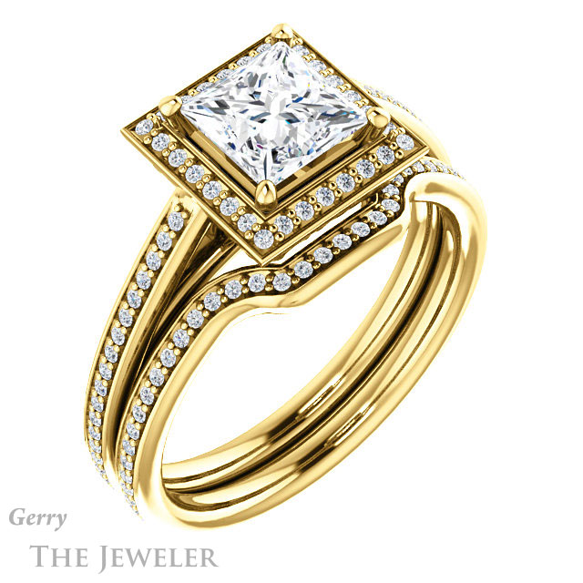 Princess Cut Forever One Moissanite Engagement Ring #GTJ1225-square-fo-y