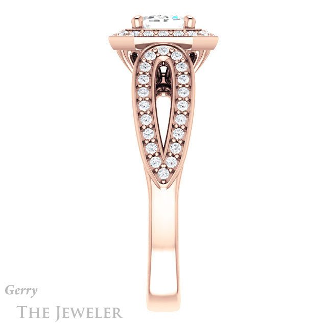 Emerald Cut Forever One Moissanite Engagement Ring #GTJ1226-emerald-fb-r | Gerry The Jeweler Emerald Cut Forever Brilliant Moissanite Engagement Ring #GTJ1226-emerald-fb-r