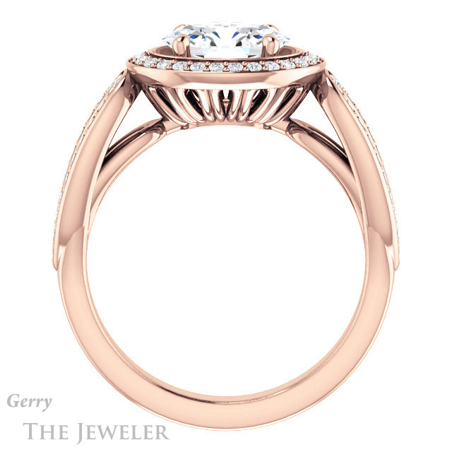 Oval Shaped Forever One Moissanite Engagement Ring #GTJ1226-oval-fo-r | Gerry The Jeweler Oval Shaped Forever One Moissanite Engagement Ring #GTJ1226-oval-fo-r