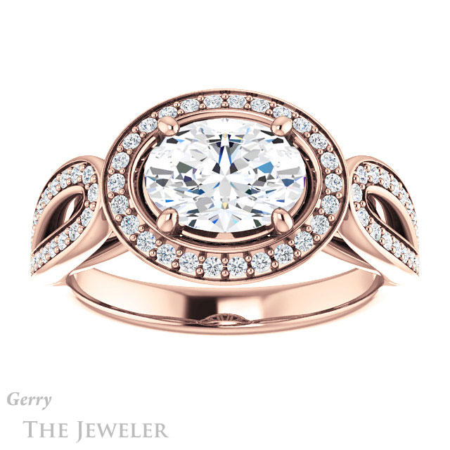 Oval Shaped Forever One Moissanite Engagement Ring #GTJ1226-oval-fo-r | Gerry The Jeweler Oval Shaped Forever One Moissanite Engagement Ring #GTJ1226-oval-fo-r