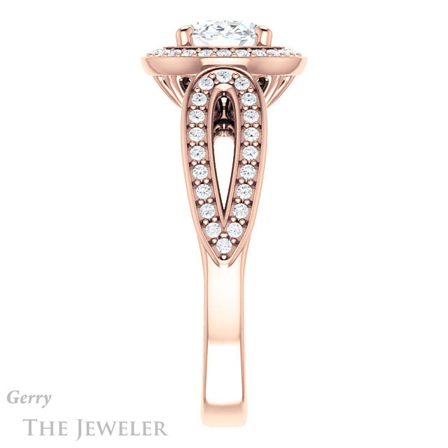 Oval Shaped Forever One Moissanite Engagement Ring #GTJ1226-oval-fo-r | Gerry The Jeweler Oval Shaped Forever One Moissanite Engagement Ring #GTJ1226-oval-fo-r