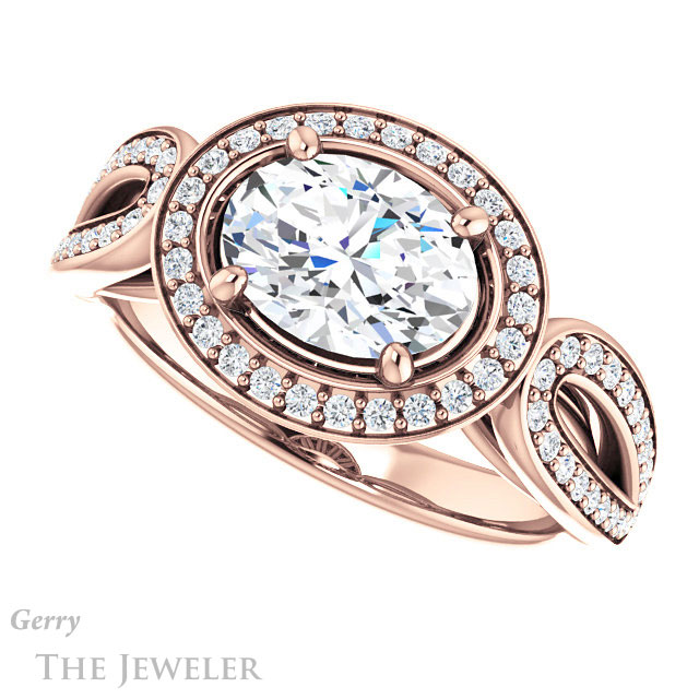 Oval Shaped Forever One Moissanite Engagement Ring #GTJ1226-oval-fo-r | Gerry The Jeweler Oval Shaped Forever One Moissanite Engagement Ring #GTJ1226-oval-fo-r