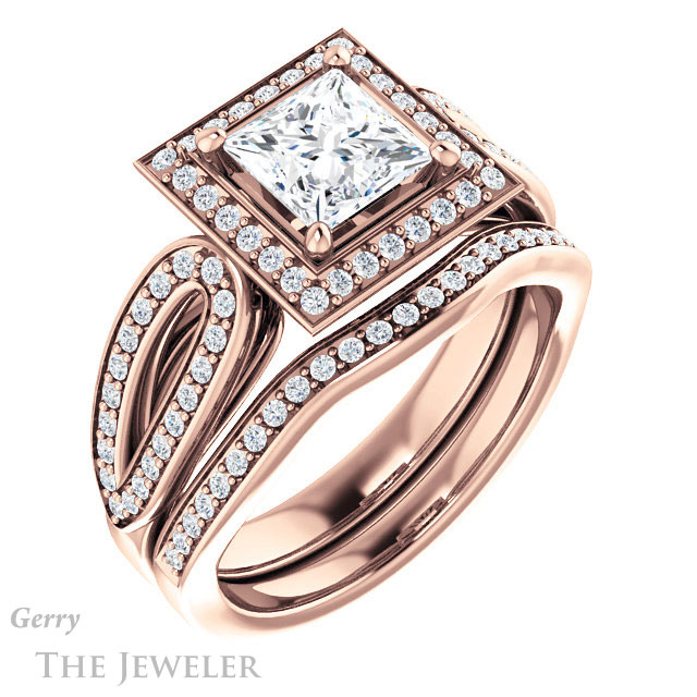 Princess Cut Forever One Moissanite Engagement Ring #GTJ1226-square-fo-r | Gerry The Jeweler Princess Cut Forever One Moissanite Engagement Ring #GTJ1226-square-fo-r