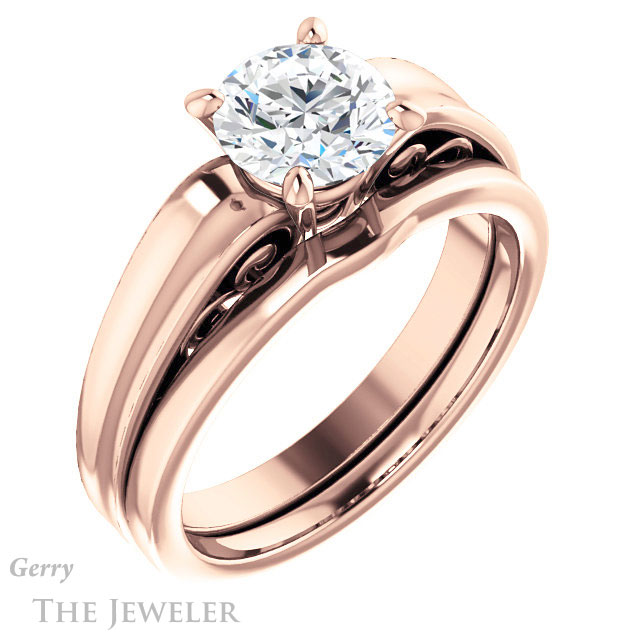 Round Cut Forever One Moissanite Engagement Ring #GTJ1227-round-fo-r | Gerry The Jeweler Round Cut Forever One Moissanite Engagement Ring #GTJ1227-round-fo-r