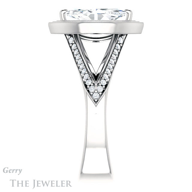 Marquise Cut Forever One Moissanite Engagement Ring #GTJ1228-marquise-fb-w | Gerry The Jeweler Marquise Cut Forever Brilliant Moissanite Engagement Ring #GTJ1228-marquise-fb-w