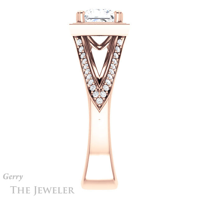 Princess Cut Forever One Moissanite Engagement Ring #GTJ1228-square-fo-r | Gerry The Jeweler Princess Cut Forever One Moissanite Engagement Ring #GTJ1228-square-fo-r