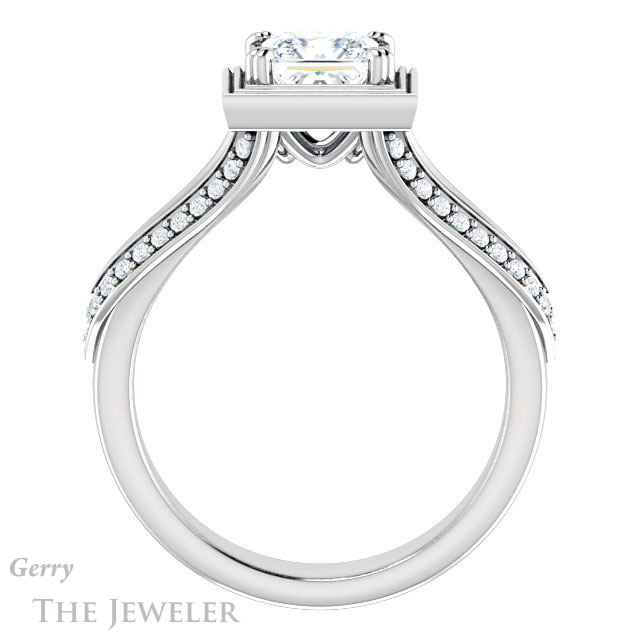 Princess Cut Forever One Moissanite Engagement Ring #GTJ1228-square-fo-w | Gerry The Jeweler Princess Cut Forever One Moissanite Engagement Ring #GTJ1228-square-fo-w