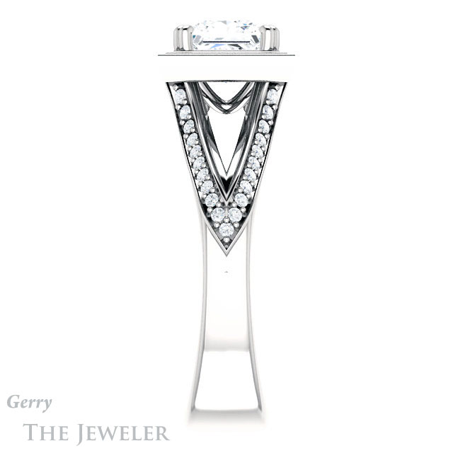 Princess Cut Forever One Moissanite Engagement Ring #GTJ1228-square-fo-w | Gerry The Jeweler Princess Cut Forever One Moissanite Engagement Ring #GTJ1228-square-fo-w