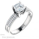 Cushion Cut Forever One Moissanite Engagement Ring #GTJ1229-cushion-fo-w