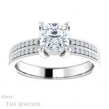 Cushion Cut Forever One Moissanite Engagement Ring #GTJ1229-cushion-fo-w
