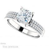 Cushion Cut Forever One Moissanite Engagement Ring #GTJ1229-cushion-fo-w