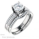 Cushion Cut Forever One Moissanite Engagement Ring #GTJ1229-cushion-fo-w
