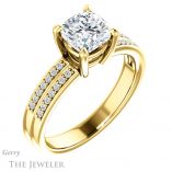 Cushion Cut Forever One Moissanite Engagement Ring #GTJ1229-cushion-fo-y