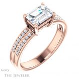 Emerald Cut Forever Brilliant Moissanite Engagement Ring #GTJ1229-emerald-fb-r