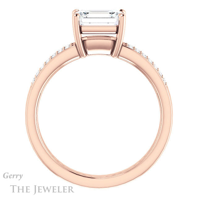 Emerald Cut Forever Brilliant Moissanite Engagement Ring #GTJ1229-emerald-fb-r