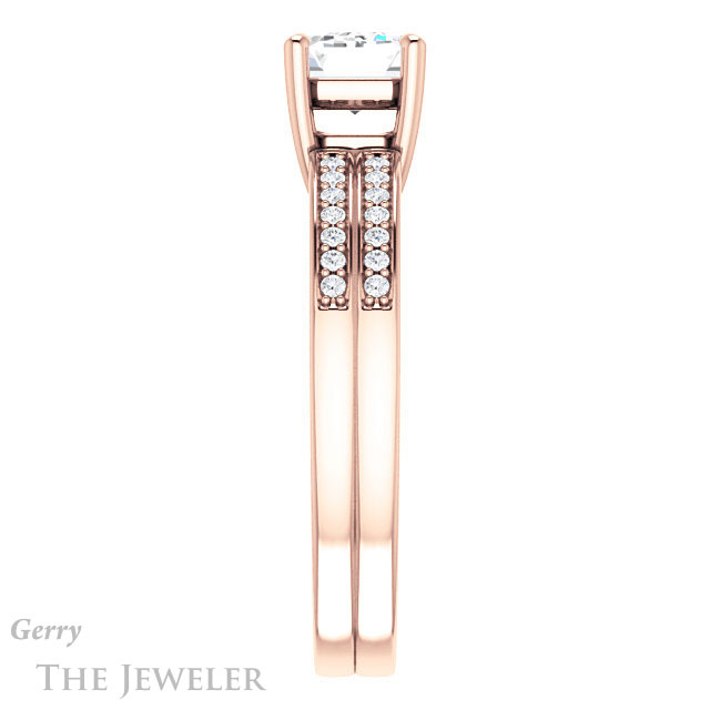 Emerald Cut Forever Brilliant Moissanite Engagement Ring #GTJ1229-emerald-fb-r