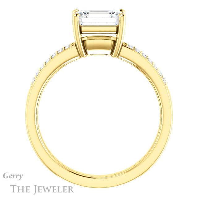 Emerald Cut Forever Brilliant Moissanite Engagement Ring #GTJ1229-emerald-fb-y