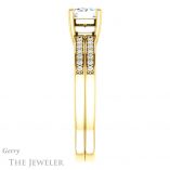 Emerald Cut Forever One Moissanite Engagement Ring #GTJ1229-emerald-fb-y 3 Emerald Cut Forever Brilliant Moissanite Engagement Ring #GTJ1229-emerald-fb-y