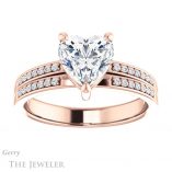 Heart Shaped Forever One Moissanite Engagement Ring #GTJ1229-heart-fb-r 1 Heart Shaped Forever Brilliant Moissanite Engagement Ring #GTJ1229-heart-fb-r
