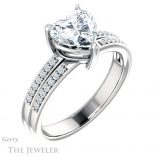 Heart Shaped Forever Brilliant Moissanite Engagement Ring #GTJ1229-heart-fb-w