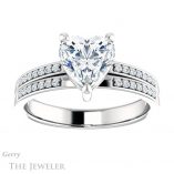 Heart Shaped Forever Brilliant Moissanite Engagement Ring #GTJ1229-heart-fb-w