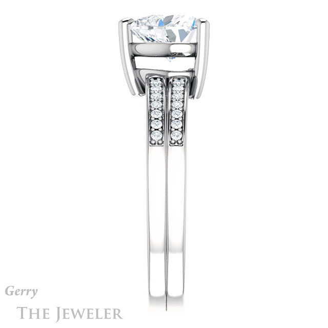 Heart Shaped Forever Brilliant Moissanite Engagement Ring #GTJ1229-heart-fb-w