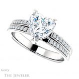 Heart Shaped Forever Brilliant Moissanite Engagement Ring #GTJ1229-heart-fb-w