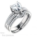 Heart Shaped Forever Brilliant Moissanite Engagement Ring #GTJ1229-heart-fb-w