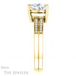 Heart Shaped Forever One Moissanite Engagement Ring #GTJ1229-heart-fb-y 3 Heart Shaped Forever Brilliant Moissanite Engagement Ring #GTJ1229-heart-fb-y