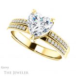 Heart Shaped Forever One Moissanite Engagement Ring #GTJ1229-heart-fb-y 5 Heart Shaped Forever Brilliant Moissanite Engagement Ring #GTJ1229-heart-fb-y
