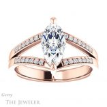 Marquise Cut Forever Brilliant Moissanite Engagement Ring #GTJ1229-marquise-fb-r