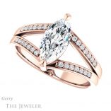 Marquise Cut Forever Brilliant Moissanite Engagement Ring #GTJ1229-marquise-fb-r