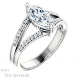 Marquise Cut Forever Brilliant Moissanite Engagement Ring #GTJ1229-marquise-fb-w