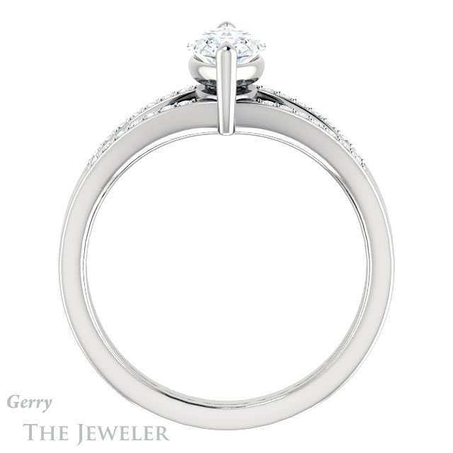 Marquise Cut Forever Brilliant Moissanite Engagement Ring #GTJ1229-marquise-fb-w