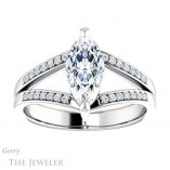Marquise Cut Forever Brilliant Moissanite Engagement Ring #GTJ1229-marquise-fb-w