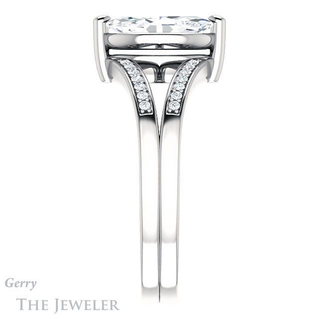 Marquise Cut Forever Brilliant Moissanite Engagement Ring #GTJ1229-marquise-fb-w