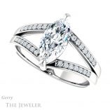 Marquise Cut Forever Brilliant Moissanite Engagement Ring #GTJ1229-marquise-fb-w