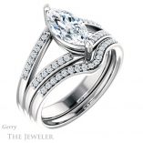 Marquise Cut Forever Brilliant Moissanite Engagement Ring #GTJ1229-marquise-fb-w