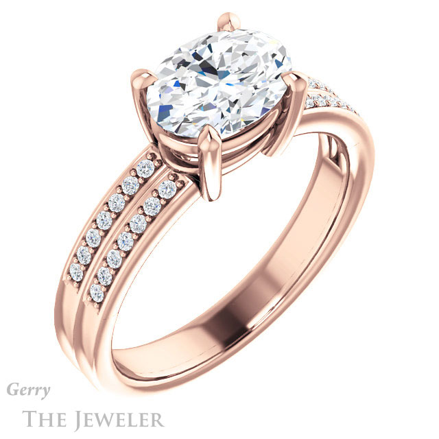 Oval Shaped Forever One Moissanite Engagement Ring #GTJ1229-oval-fo-r